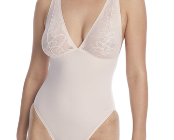 DKNY Womens Lace Comfort Bodysuit Style-DK7089 Pink Size S