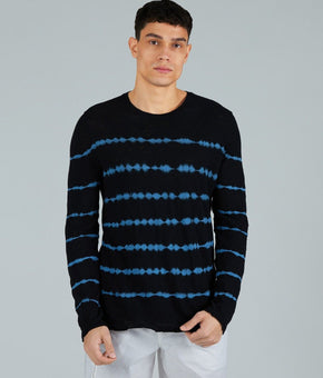 Atm Anthony Thomas Mens Cotton Tie Dyed Stripe Tee black Size 2XL MSRP $150