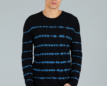 Atm Anthony Thomas Mens Cotton Tie Dyed Stripe Tee black Size 2XL MSRP $150