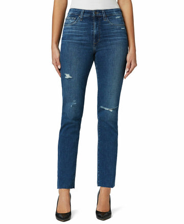 Joe's Jeans High-Rise Straight-Leg Ankle Jeans-Size 25 Blue MSRP $188