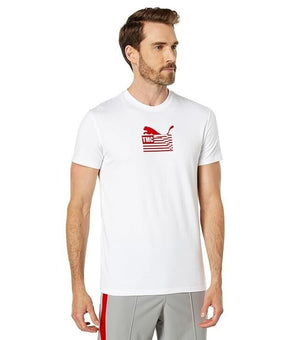 PUMA Hussle Tee TMC (PUMA White/High-Risk Red) Size XXL White MSRP $40