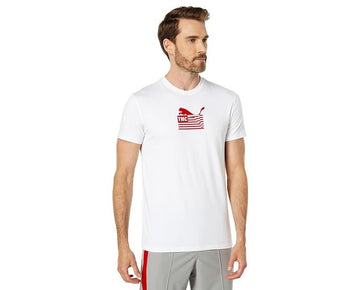 PUMA Hussle Tee TMC (PUMA White/High-Risk Red) Size XXL White MSRP $40