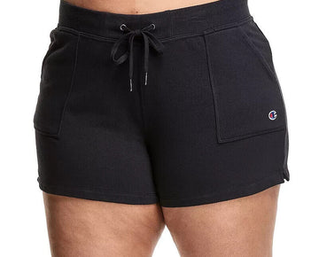 Champion Woment's Plus Size 1X Campus Solid Shorts Black