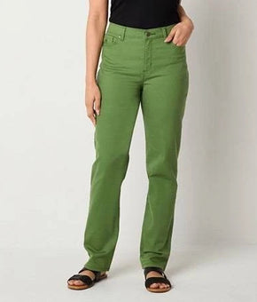 Gloria Vanderbilt Women's Amanda Ultralight Straight-Leg Jeans Green Size 12