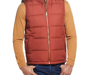 WEATHERPROOF VINTAGE Men's Puffer Vest Brick Brown Size XL MSRP $60