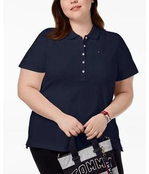 Tommy Hilfiger Plus Size 2X Red Short-Sleeve Polo Shirt Navy Blue Size 2X $55