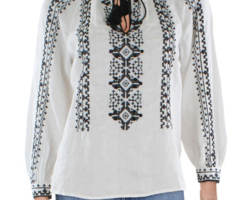 Lauren Ralph Lauren Womens Embroidered Boho Pullover Top White Size XL