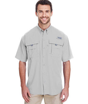 Columbia Men's PFG Bahama II Short Sleeve Shirt Grey Size L