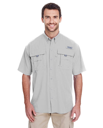 Columbia Men's PFG Bahama II Short Sleeve Shirt Grey Size L