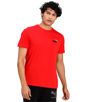 Men's Puma High Risk Red ESS+ Embroidery Logo T-Shirt Size M