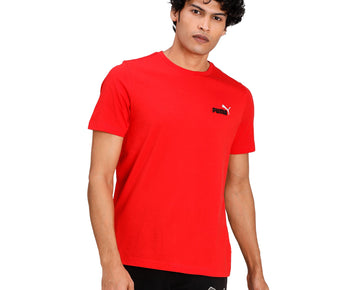Men's Puma High Risk Red ESS+ Embroidery Logo T-Shirt Size M