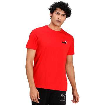 Men's Puma High Risk Red ESS+ Embroidery Logo T-Shirt Size M