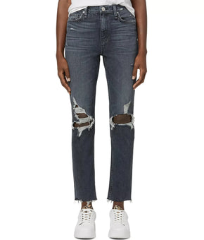 Hudson Holly High Rise Straight Leg Jeans Cosmic Echoes Black Size 26 MSRP $195