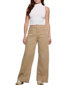 GUESS Womens Bellflower Mid-Rise Wide-Leg Jeans Sand Beige Size 31x32 MSRP $128