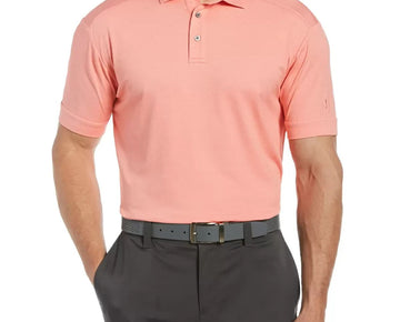 Pga Tour Men's Polo Shirt Dubarry Pink Size L MSRP $60