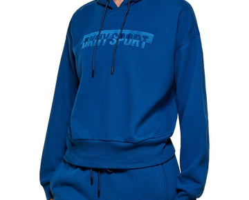 Dkny Sport Women's Mirror-Logo Printed Pullover Hoodie Blue Size XL MSRP $70
