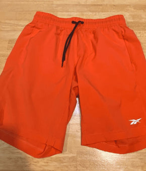 Reebok Mens Regular fit Drawstring Shorts Medium Orange Solid Moisture Wicking