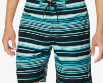 Speedo Men's Stripe 2-Way Stretch Dwr 20" Board Shorts Green Size S MSRP $56