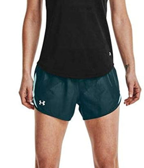 Under Armour Womens Fly By Shorts Dark Blue Reflective Size M