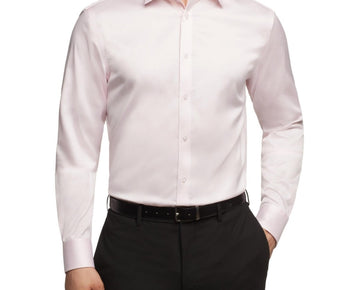 Calvin Klein Men Regular fit Dress Shirt Large 16.5 in 32-33 Pink Solid
