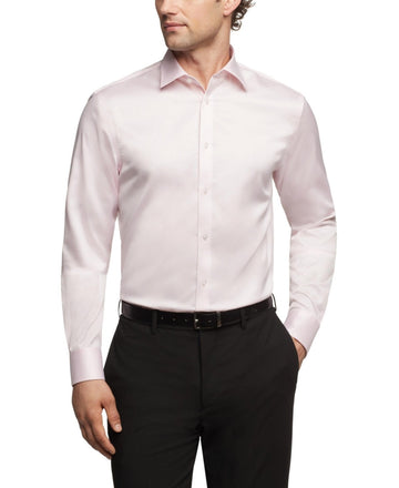 Calvin Klein Men Regular fit Dress Shirt Large 16.5 in 32-33 Pink Solid