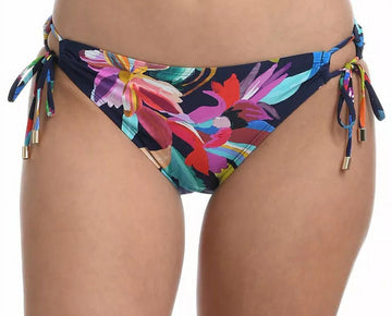 La Blanca INDIGO Adjustable Side-Tie Bikini Swim Bottom, Black US Size 16