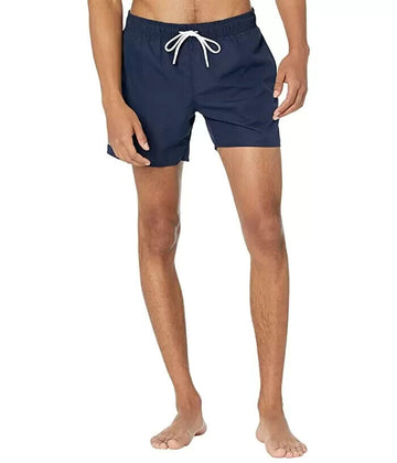 Lacoste Solid Elastic Waist Swim Trunks Navy Blue Size S MSRP $70