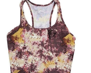 CALVIN KLEIN PERFORMANCE Printed Racerback Cropped Tank Top Purple Size XL $50
