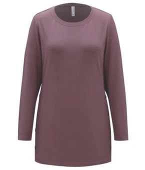 Ideology Women's Snap-Side Tunic Mauve Dark Pink Soft Size XS Relaxing