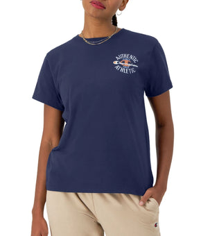 Champion Women's Crewneck Classic Graphic Short-Sleeve T-Shirt Dark Blue Size S