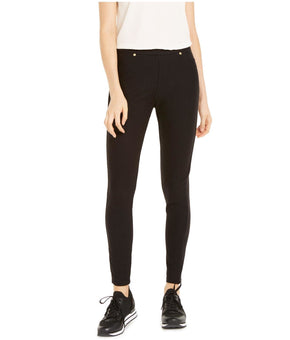 Michael Kors Womens Solid Pull-On Casual Leggings, Black, Petite, Size P