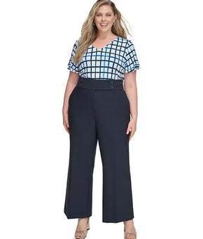 Calvin Klein Plus Size 22W Scuba-Crepe Wide-Leg Pants Black $109