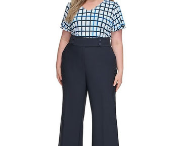 Calvin Klein Plus Size 22W Scuba-Crepe Wide-Leg Pants Black $109