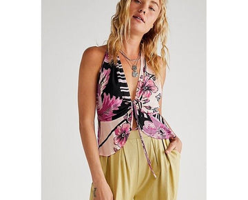 Free People Hot Tropics Tank Top Pink Size XL MSRP $78
