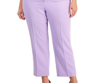 Kasper Women Straight-Leg Pants Purple Plus Size 16 MSRP $89