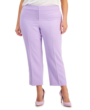 Kasper Women Straight-Leg Pants Purple Plus Size 16 MSRP $89