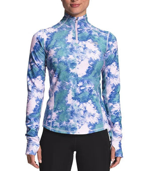 The North Face Women Printed Winter Warm Essential 1/4 Zip Purple Size M $75