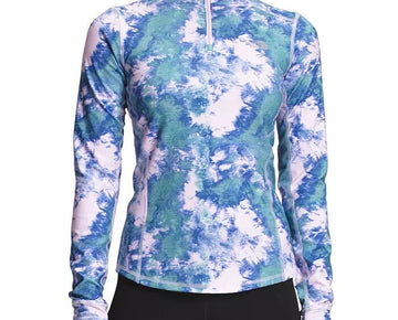 The North Face Women Printed Winter Warm Essential 1/4 Zip Purple Size M $75