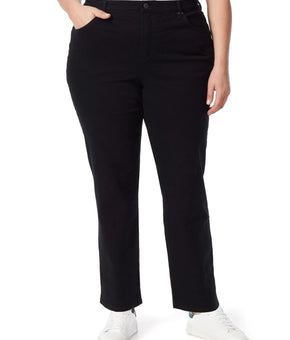 Gloria Vanderbilt Women's High Rise Amanda Straight Jean Black Plus Size 20W $52