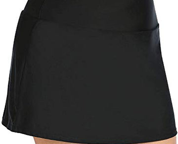 Island Escape Women's Skirt High-Waist Swim Bottom Black, Plus Size 16W