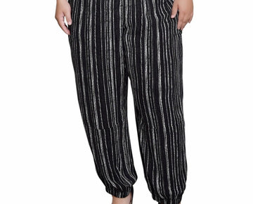 NY Collection Plus Size 1X Smock-Waist Pants Black Gray