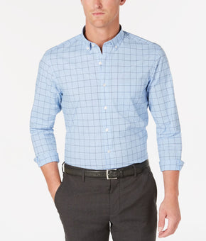 Club Room Mens Printed Collared Button-Down Shirt Blue Size M