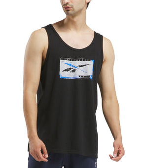 Reebok Mens Regular fit Sleeveless Graphic Tank Top Shirt Size M Black Solid