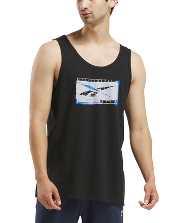 Reebok Mens Regular fit Sleeveless Graphic Tank Top Shirt Small Black Solid