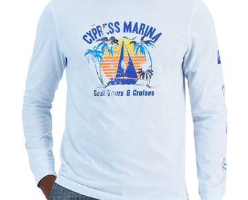 Club Room Mens Cypress Marina Cotton Crewneck Graphic T-Shirt White Size XXL