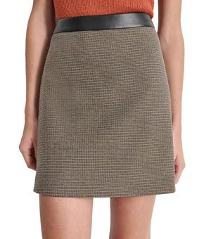 DKNY Womens Metallic Mini Skirt Brown Size 6 MSRP $89