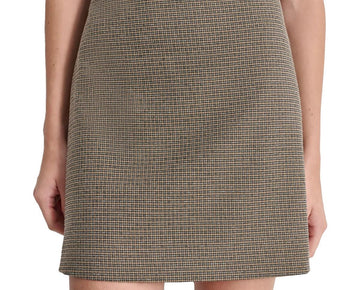 DKNY Womens Metallic Mini Skirt Brown Size 6 MSRP $89