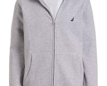 Nautica Little Boys Full Zip Fleece Hoodie Gray Size M(5) MSRP $45