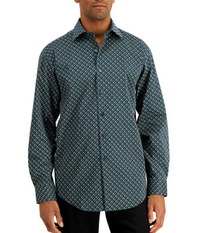 Alfani 2-Way Stretch Performance Dress Shirt Green Size 16/16.5X32/33 MSRP $65