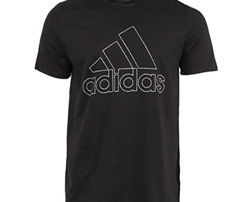 adidas Men's Badge of Sport Tiny Type Tee T Shirt Top Black L